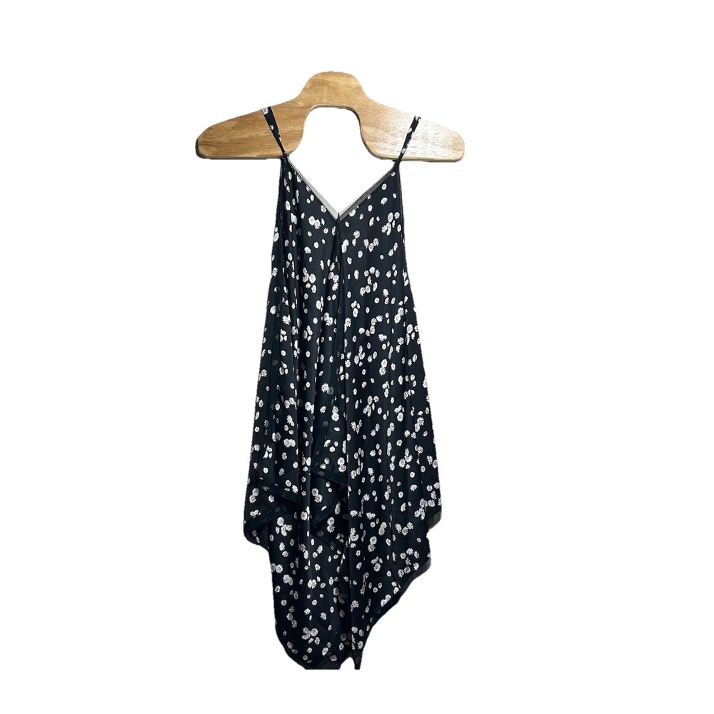 Jason Wu Spring Daisy Handkerchief Hem‎ Dress Floral Artsy Summer Black White 4